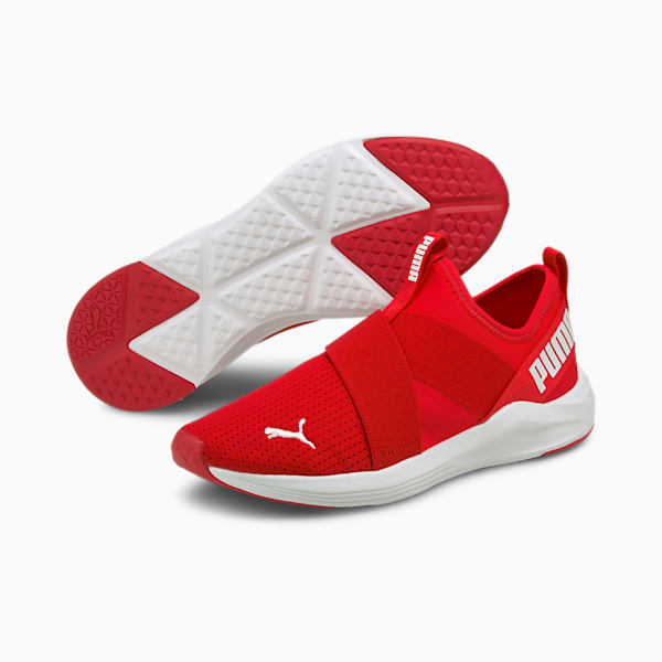 Zapatos de entrenamiento sin agujetas Prowl para mujer, High Risk Red-Puma White, extralarge